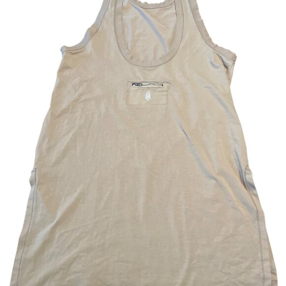 FREE PEOPLE Hot Shot Tunic Tank Dress Mocha Latte M/M Cotton & Elastane Blend - Picture 5 of 8